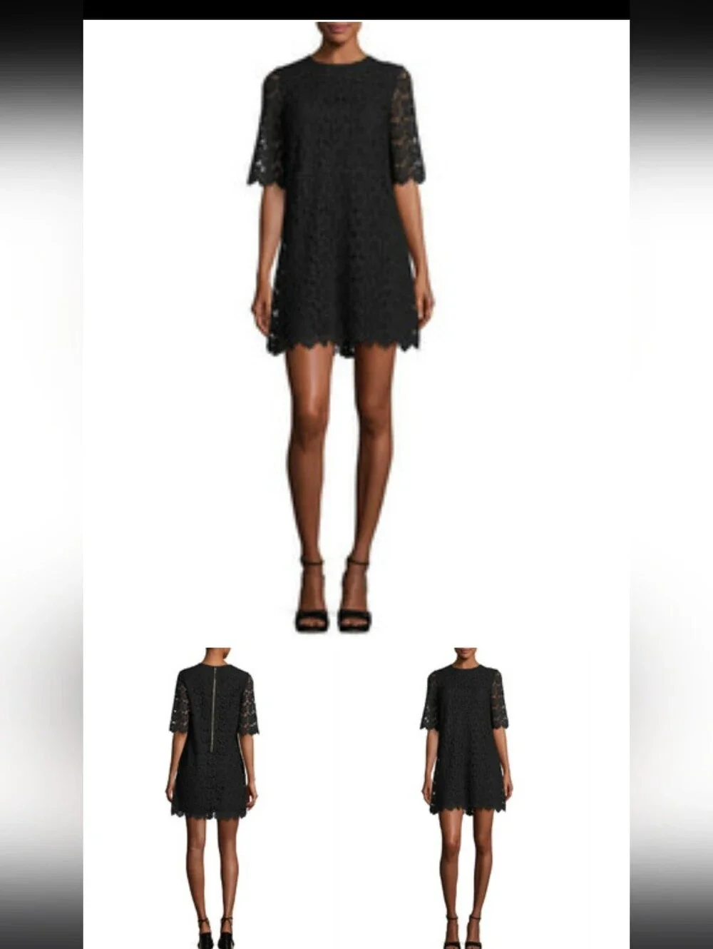 Kate Spade Black Daisy Lace Mini Dress Size 8 Feminine